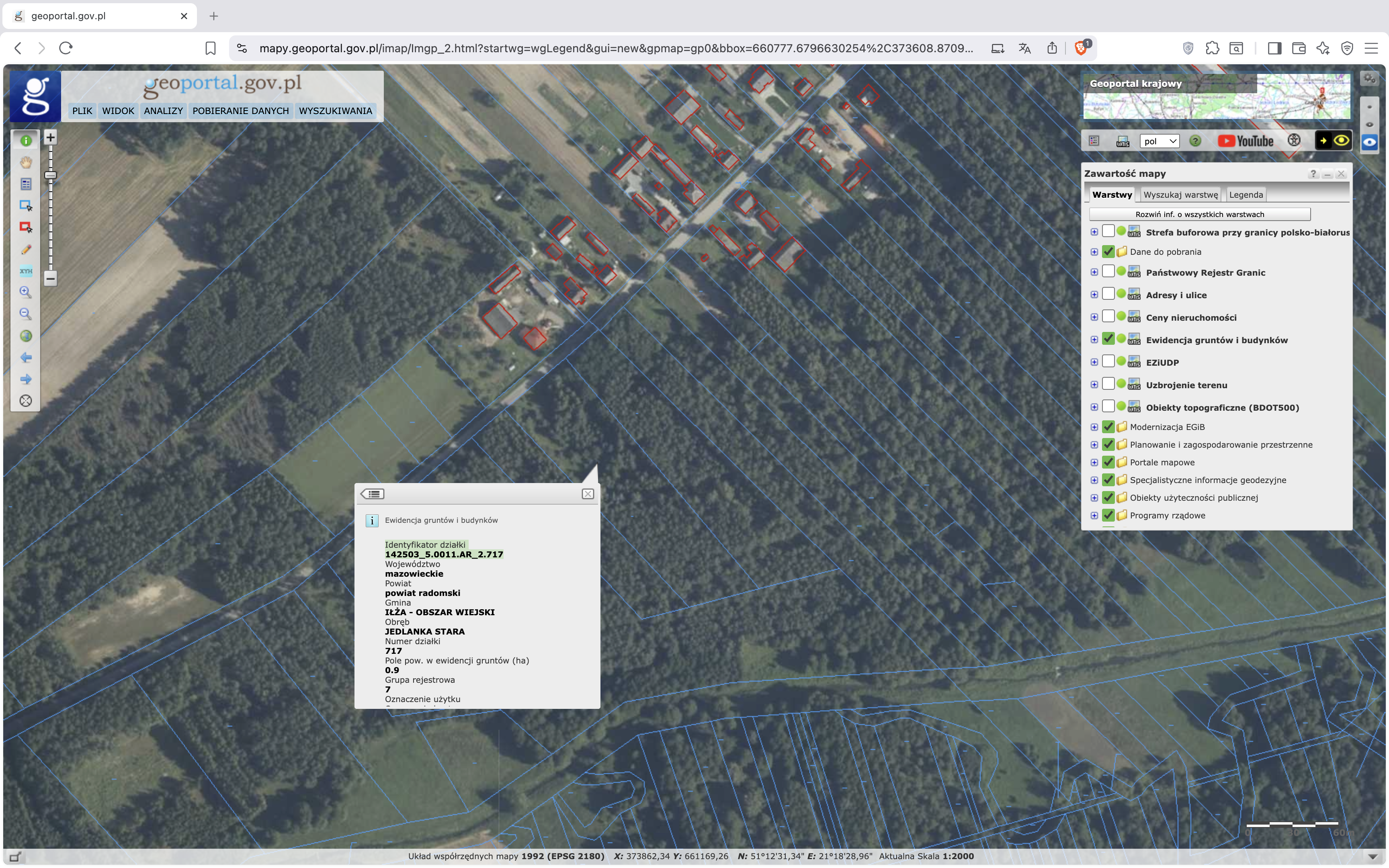 Identyfikator działki na Geoportalu Krajowym